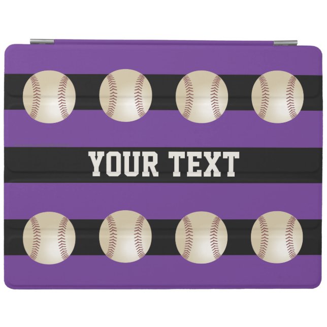 iPad 2, iPad3, iPad 4 Cover, Purple with Baseballs Smart Cover (Horizontal)
