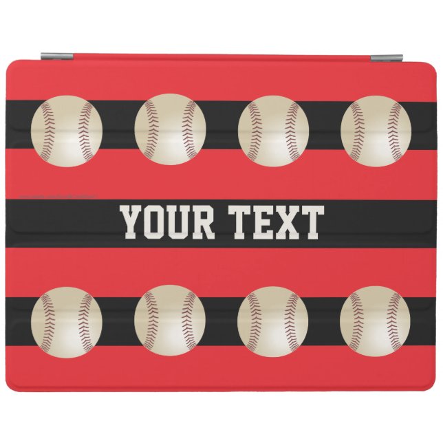 iPad 2, iPad3, iPad 4 Cover, Red with Baseballs Smart Cover (Horizontal)