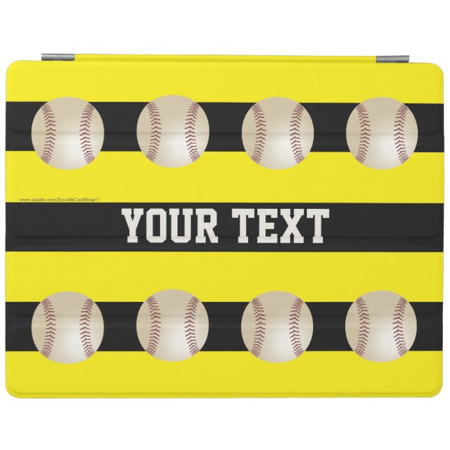 iPad 2, iPad3, iPad 4 Cover, Yellow with Baseballs iPad Smart Cover (Horizontal)