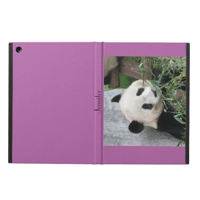 iPad Air Case, Giant Panda, Purple iPad Air Cover (Outside)