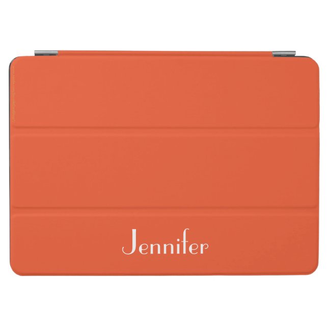 iPad Air Cover, Orange and White, Personalized Cover (Horizontal)