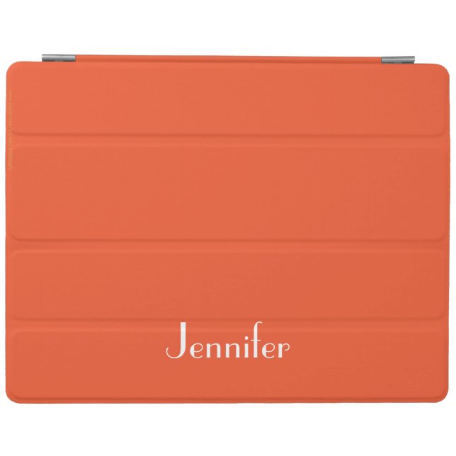 iPad Air Cover, Orange and White, Personalized Cover (Horizontal)