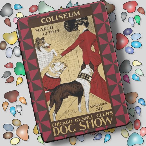 iPAD AIR COVER _ Vintage Dog Show Poster _ Red