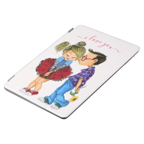 iPad Air Cover with Couple Love _ I Love You
