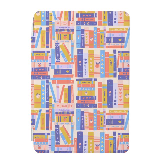 iPad Case – Colorful Book Pattern – Bookish Gift (Front)