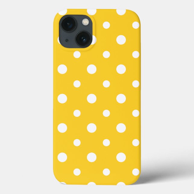 iPad Case-Mate Case: White Jumbo Polkas on Yellow iPhone Case (Back)