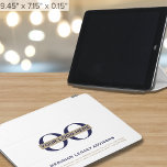 iPad Case with Custom Logo<br><div class="desc">Elevate your business image with this sleek and customizable iPad case, perfect for professionals looking to showcase their brand. Designed in clean white with timeless navy blue and gold accents, this case offers a modern, minimalist look while featuring space for your business logo, company name, website, and contact information. Ideal...</div>