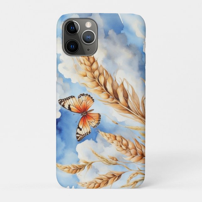 iPad cases covers wheat and blue sky (Back)