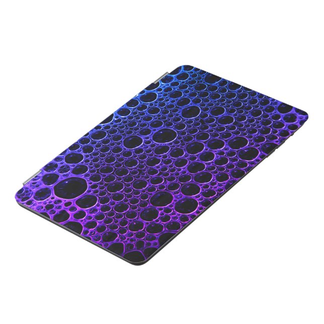 iPad cover pattern purple bubbles. (Side)