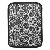 iPad Custom Monogram Red Black Floral Damask Sleeve (Back)