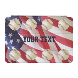 iPad Mini Case, American Flags with Baseballs Cover