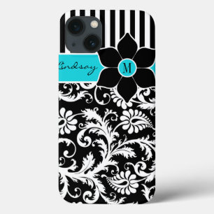 iPad Mini Case   Damask   Stripes   Turquoise Blue