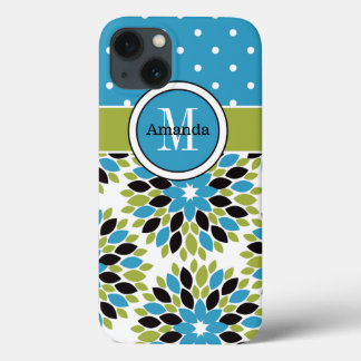 iPad Mini Case | Floral, Dots | Blue, Green