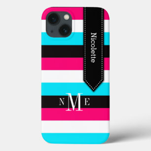 iPad Mini Case Stripes Blue, Pink, Black