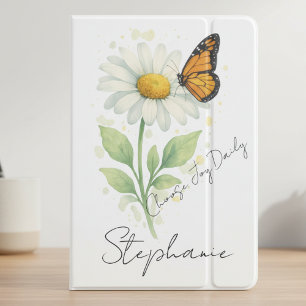 iPad Mini Case with Daisy and Monarch Butterfly