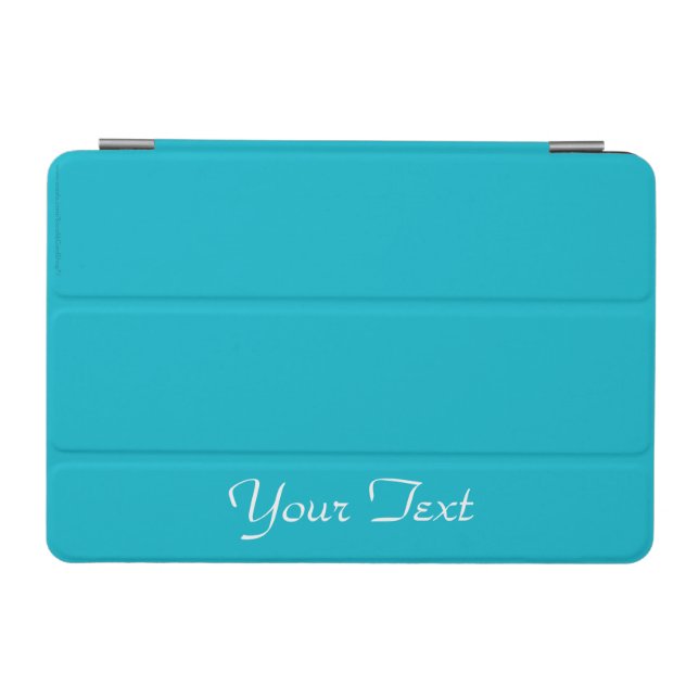 iPad Mini Cover Aqua Blue and White Personalized (Horizontal)