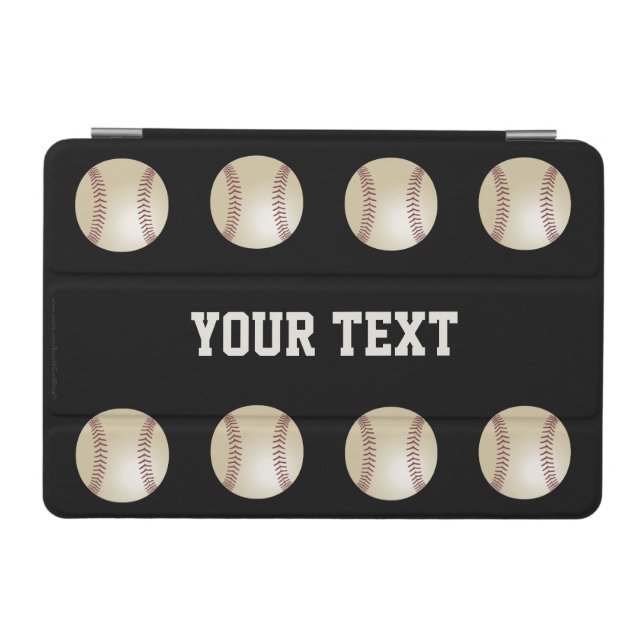 iPad Mini Cover, Black with Baseballs Cover (Horizontal)