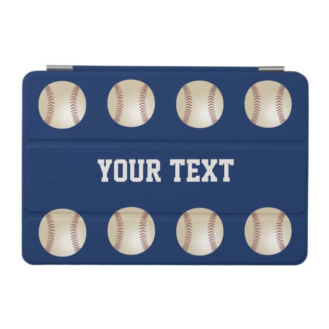 iPad Mini Cover, Blue with Baseballs Cover (Horizontal)