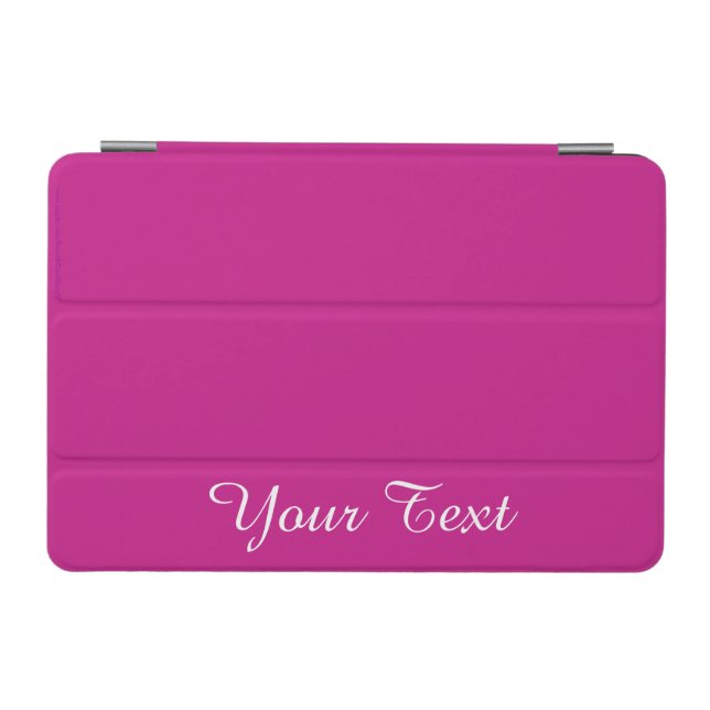iPad Mini Cover, Hot Pink and White, Personalized Cover (Horizontal)