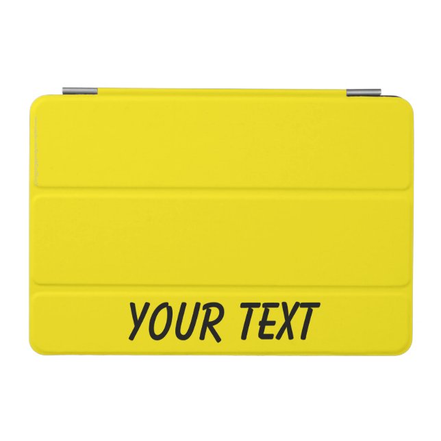 iPad Mini Cover, Warm Yellow, Black, Personalized Cover (Horizontal)