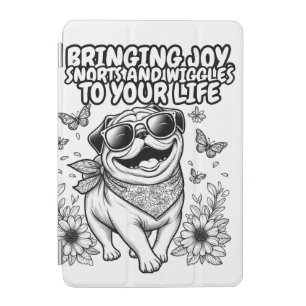 iPad mini cover with pug bringing joy to your life