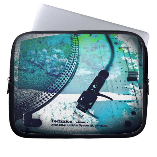 ipad or 10", 13", 15" laptop case, turntable art sleeve (Front)