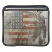 iPad sleeve with Statue of Liberty American Flag (Front Device)