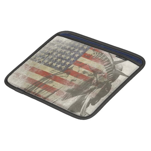 iPad sleeve with Statue of Liberty American Flag (Front Bottom)