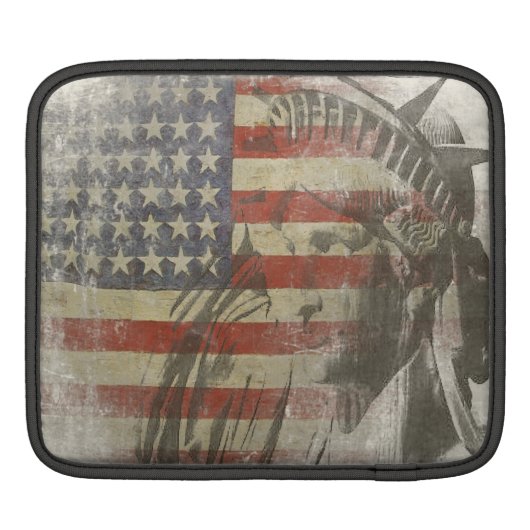 iPad sleeve with Statue of Liberty American Flag (Back)