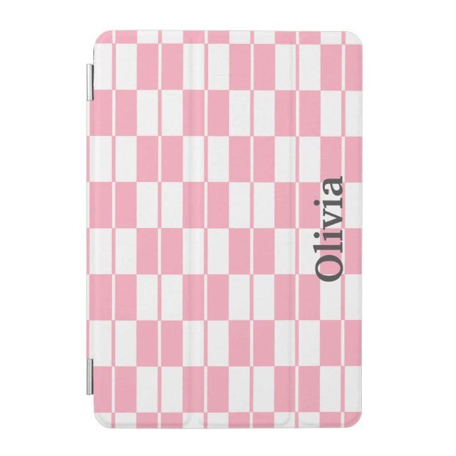Ipad Smart Case - Checker Board - Light Pink (Front)