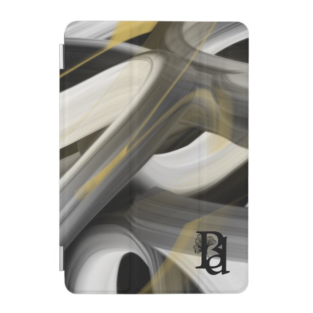 iPad Smart Cover Trend Abstract Black White Gold (Front)