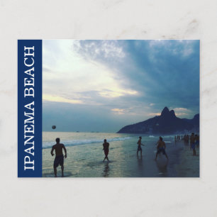 ipanema beach futbol postcard