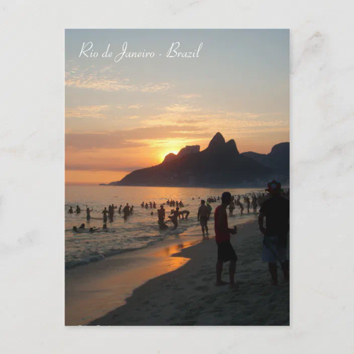 Ipanema Beach Rio De Janeiro Brazil Postcard Zazzle Com