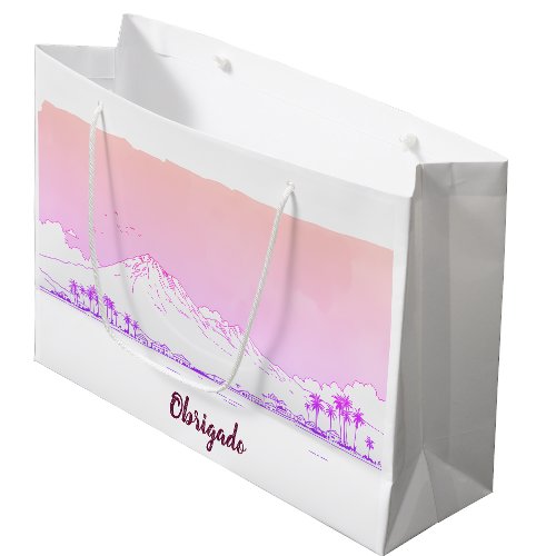 Ipanema Beach Sunset Obrigado Tropical Gift Large Gift Bag