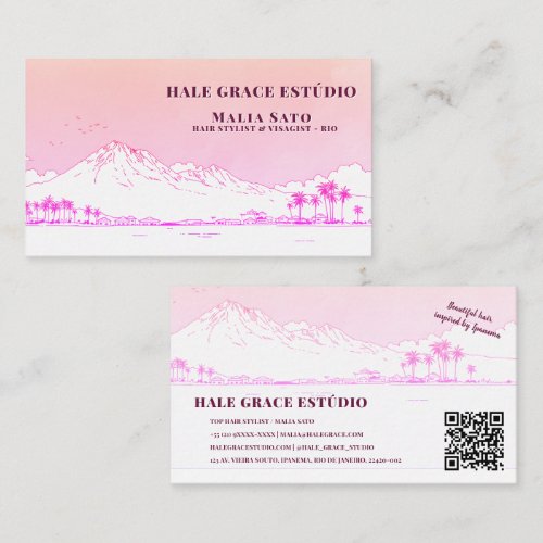 Ipanema Beach Sunset Salon Hair Stylist Business Card
