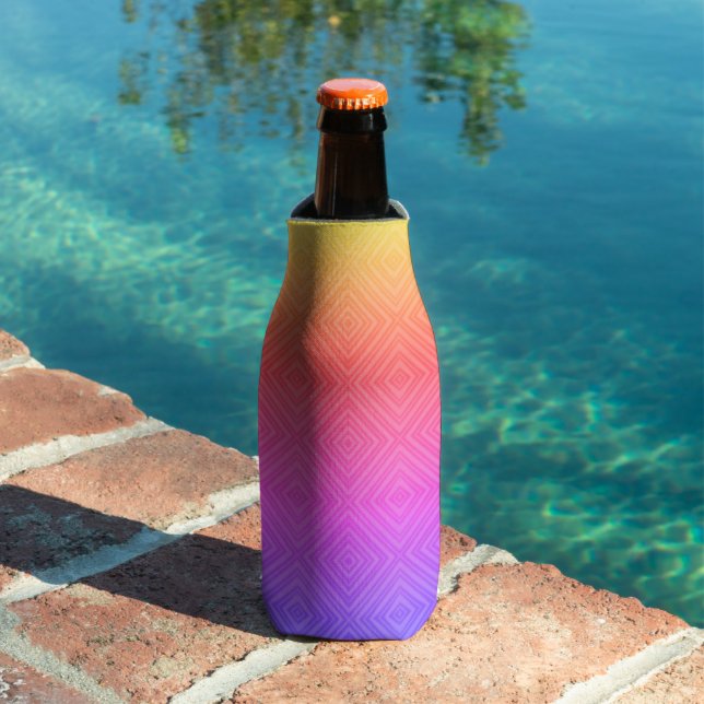 Ipanema Rainbow Hypnotic Diamond Modern Pop Art Bottle Cooler (In Situ Pool)