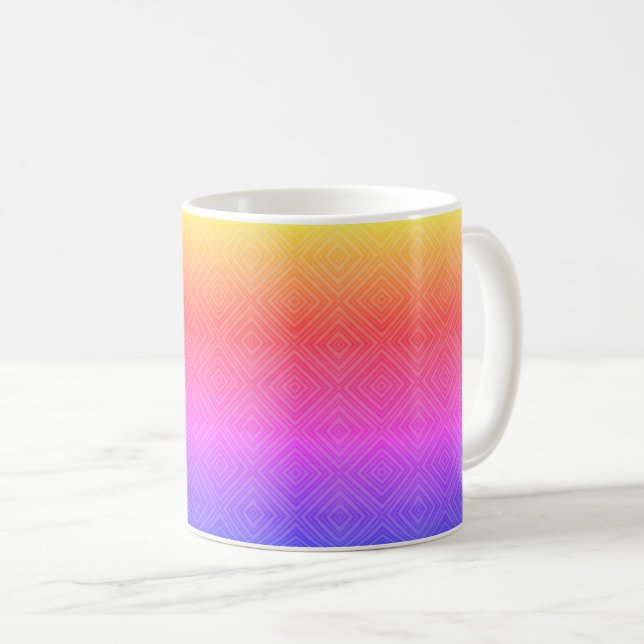 Ipanema Rainbow Hypnotic Diamond Modern Pop Art  Coffee Mug (Front Right)
