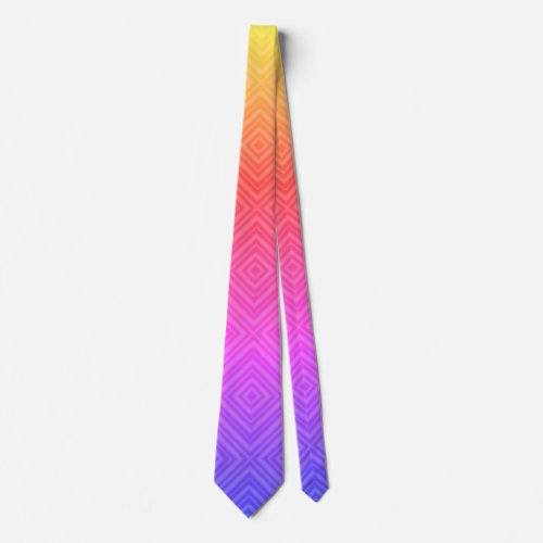 Ipanema Rainbow Hypnotic Diamond Modern Pop Art Neck Tie