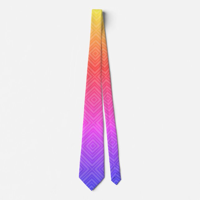 Ipanema Rainbow Hypnotic Diamond Modern Pop Art Neck Tie (Front)