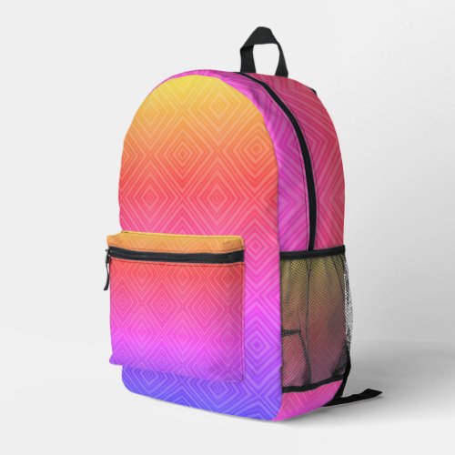 Ipanema Rainbow Hypnotic Diamond Modern Pop Art  Printed Backpack