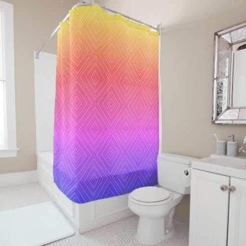 Ipanema Rainbow Hypnotic Diamond Modern Pop Art Shower Curtain