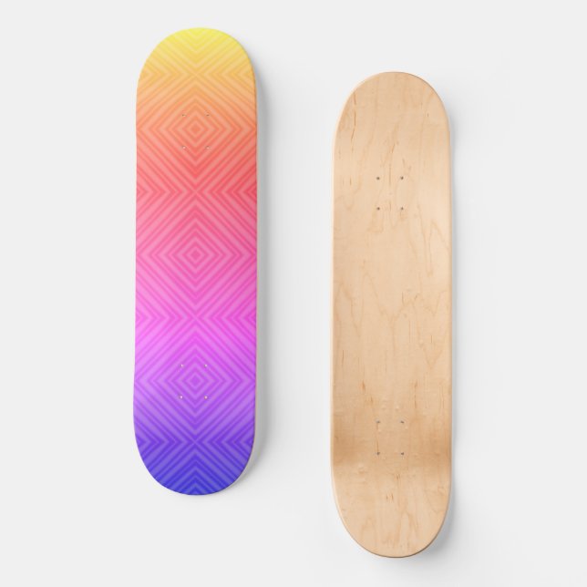 Ipanema Rainbow Hypnotic Diamond Modern Pop Art  Skateboard (Front)