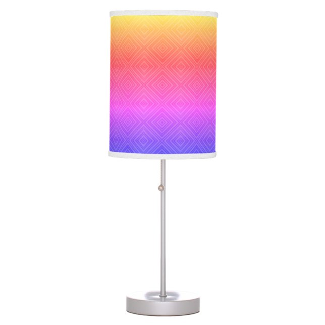 Ipanema Rainbow Hypnotic Diamond Modern Pop Art Table Lamp (Front)