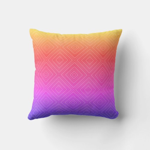 Ipanema Rainbow Hypnotic Diamond Modern Pop Art Throw Pillow