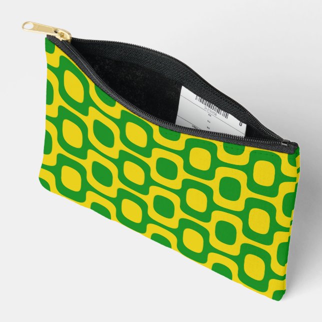 Ipanema Sidewalk Pattern, Beach Pattern, Brazil Accessory Pouch (Open)