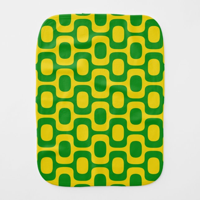 Ipanema Sidewalk Pattern, Beach Pattern, Brazil Baby Burp Cloth (Front)