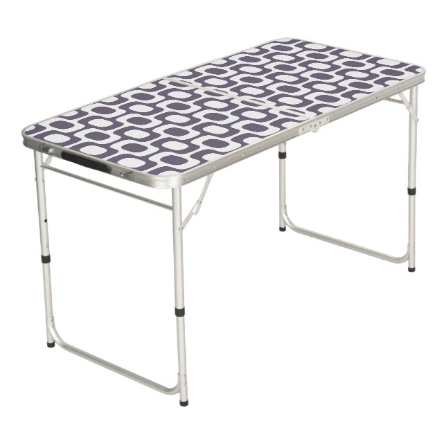 Ipanema Sidewalk Pattern, Beach Pattern, Brazil Beer Pong Table (Angled)