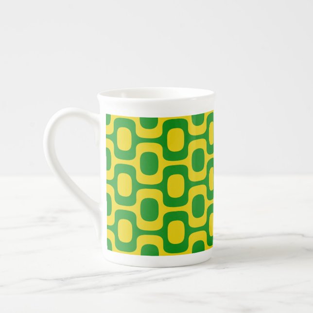 Ipanema Sidewalk Pattern, Beach Pattern, Brazil Bone China Mug (Left)