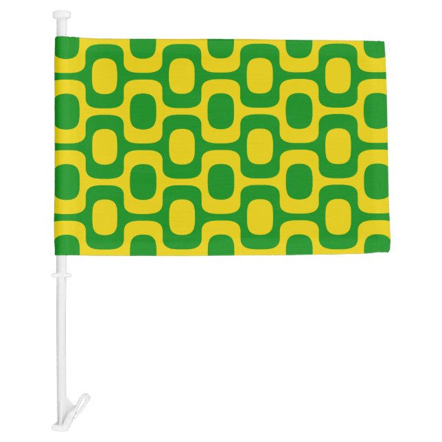 Ipanema Sidewalk Pattern, Beach Pattern, Brazil Car Flag (Front)