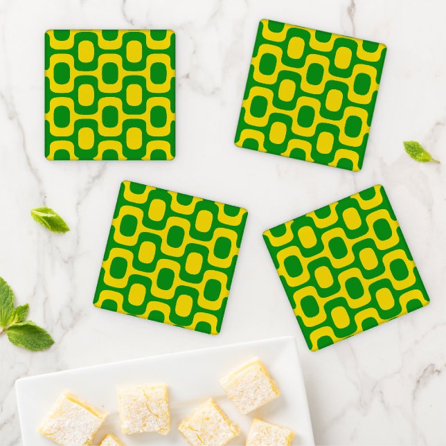 Ipanema Sidewalk Pattern, Beach Pattern, Brazil Coaster Set (In Situ)
